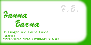 hanna barna business card